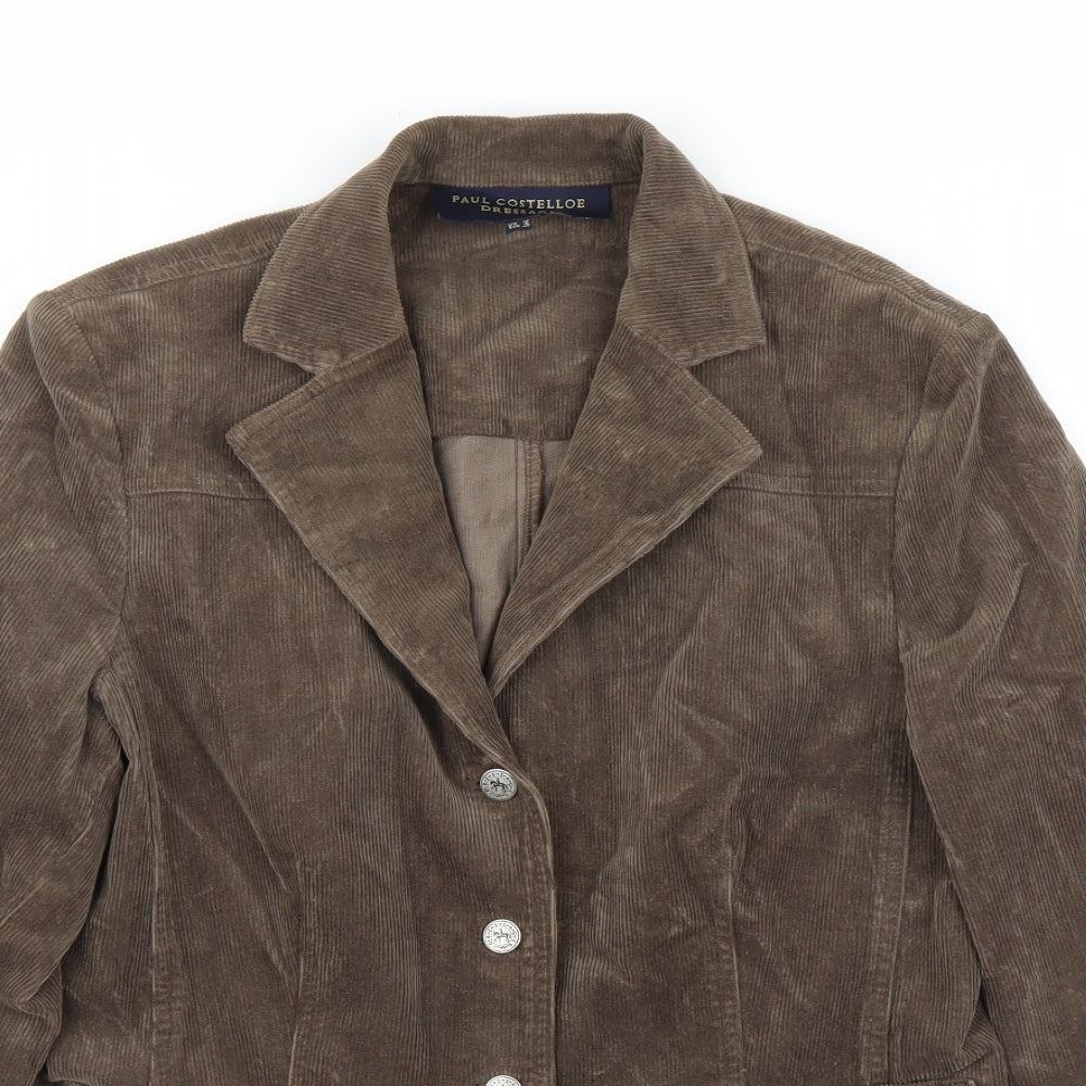 Paul Costelloe Womens Brown  Corduroy Jacket  Size 12