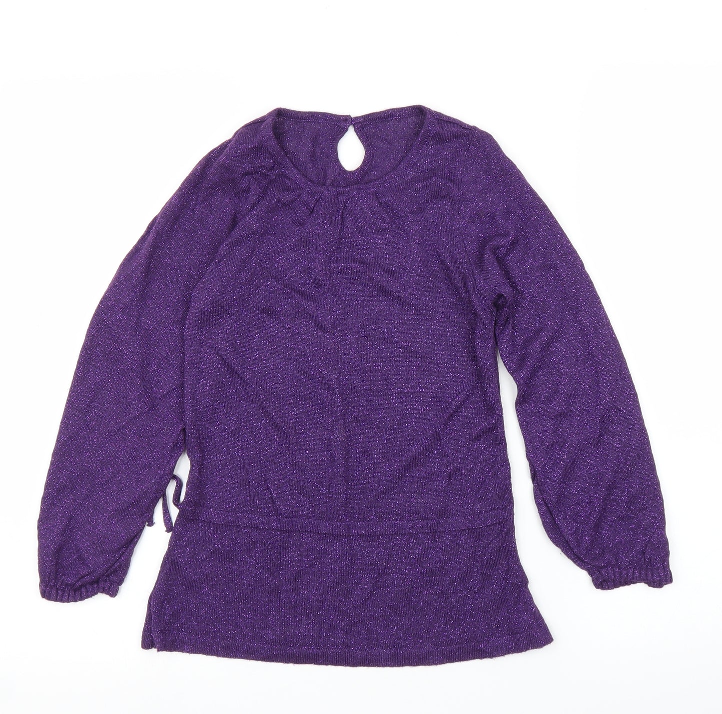 M&S Girls Purple   Tunic Blouse Size 7-8 Years