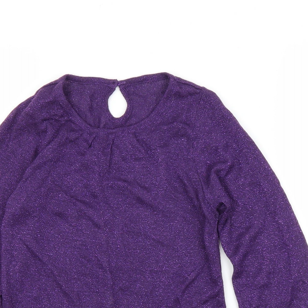 M&S Girls Purple   Tunic Blouse Size 7-8 Years