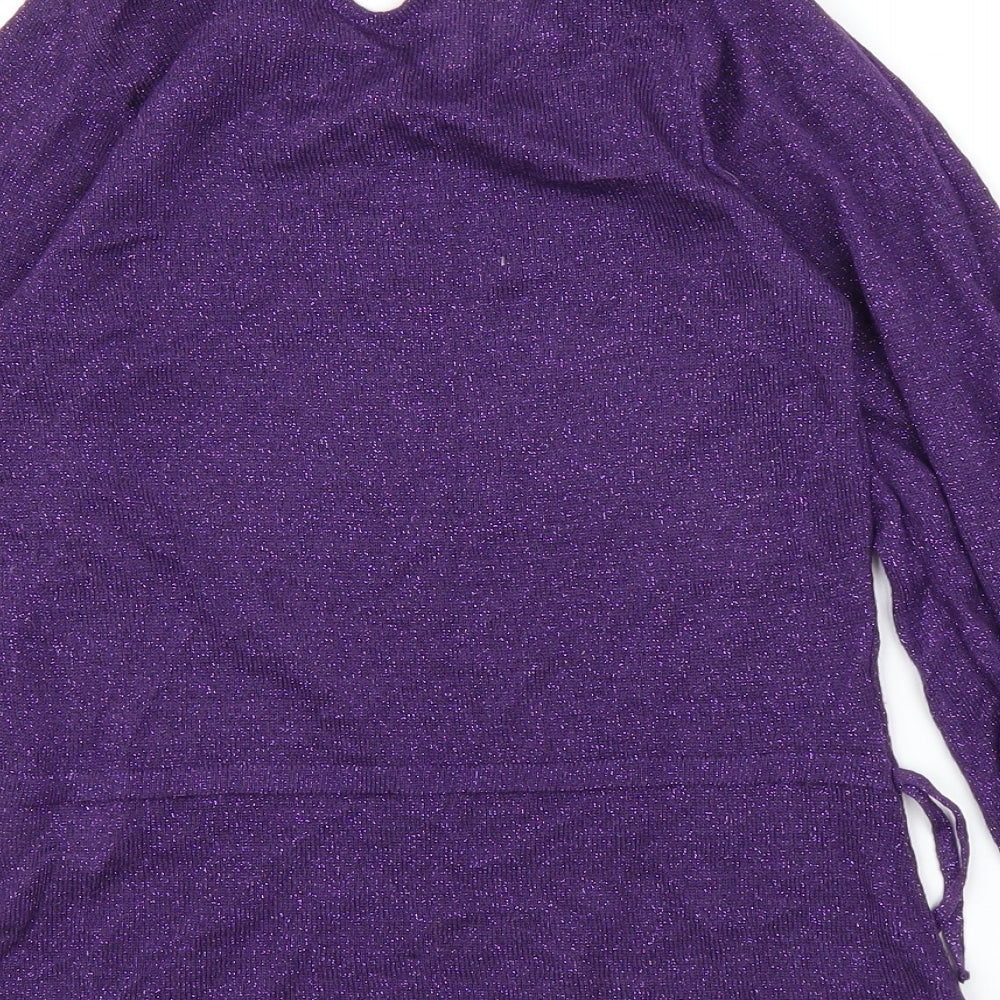 M&S Girls Purple   Tunic Blouse Size 7-8 Years