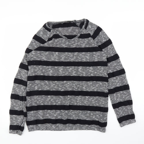 Dorothy Perkins Womens Grey Striped  Pullover Jumper Size 10