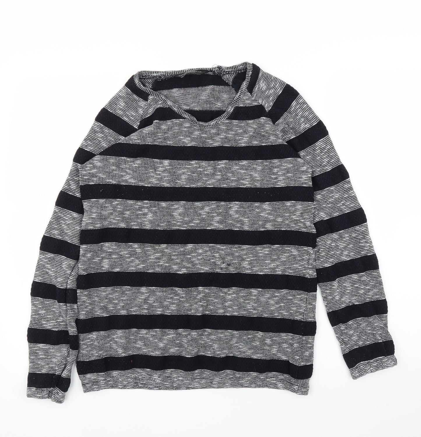 Dorothy Perkins Womens Grey Striped  Pullover Jumper Size 10