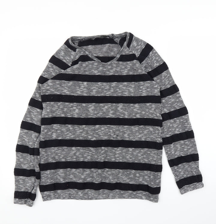 Dorothy Perkins Womens Grey Striped  Pullover Jumper Size 10