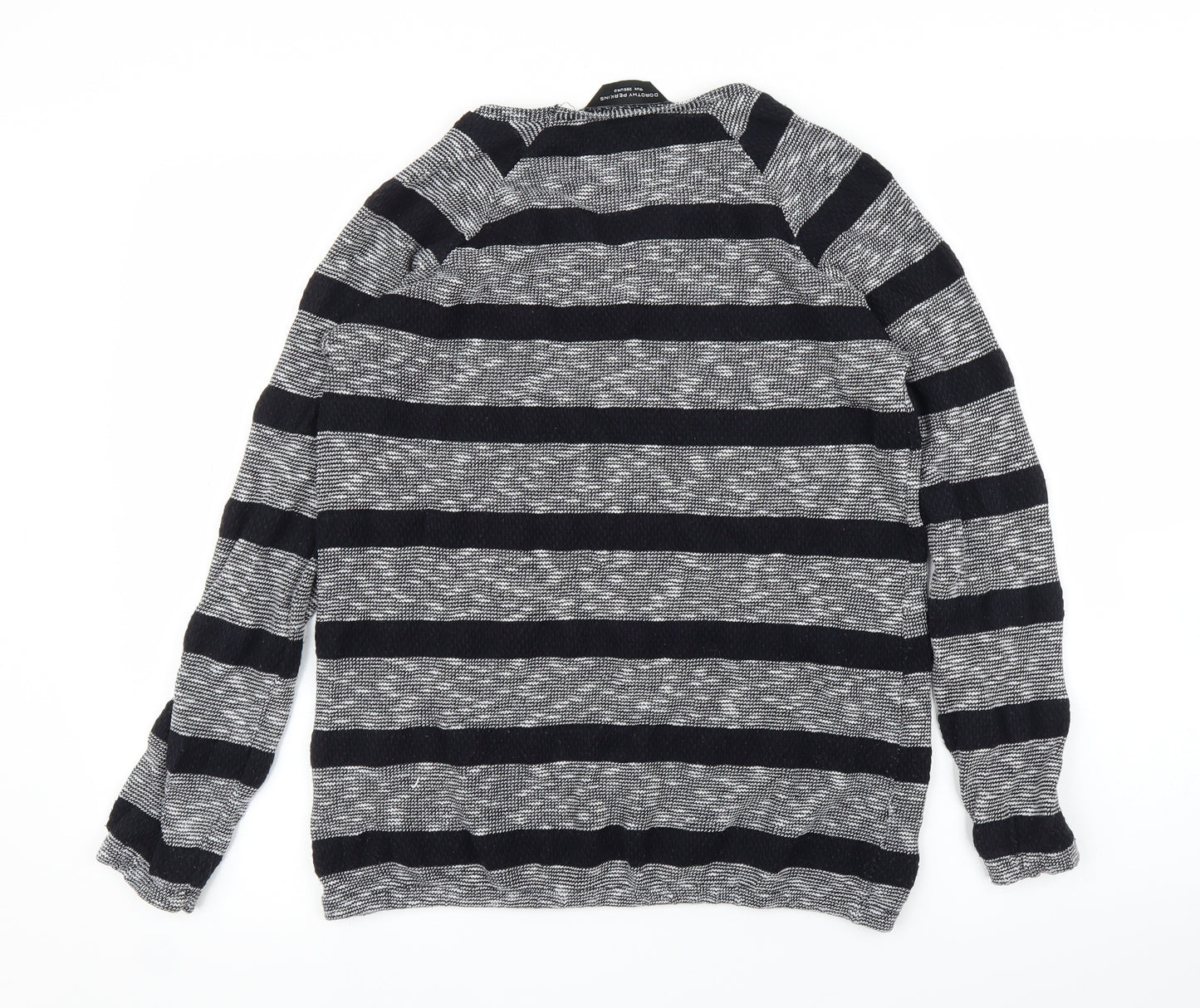 Dorothy Perkins Womens Grey Striped  Pullover Jumper Size 10