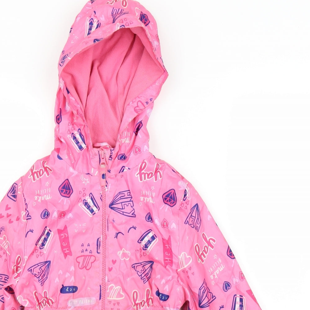 George Girls Pink   Rain Coat Coat Size 6-7 Years