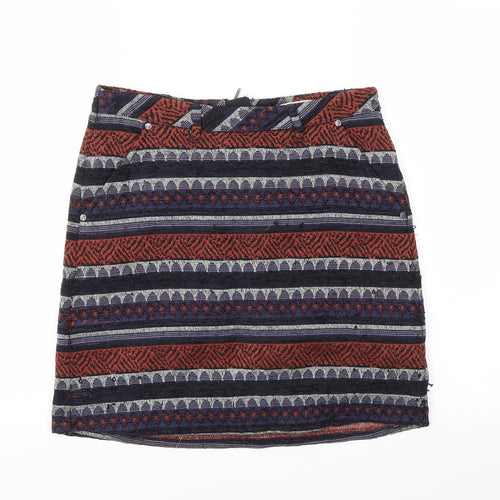 M&S Womens Blue Argyle/Diamond  A-Line Skirt Size 8