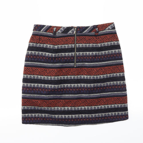 M&S Womens Blue Argyle/Diamond  A-Line Skirt Size 8