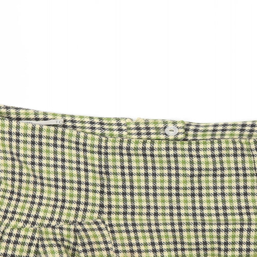 Topshop Womens Green Check  Flare Skirt Size 12