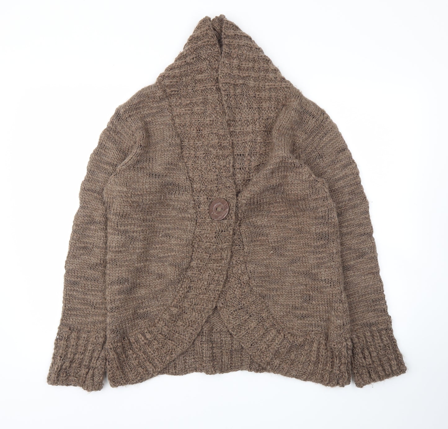 M&S Womens Brown   Cardigan Jumper Size 16