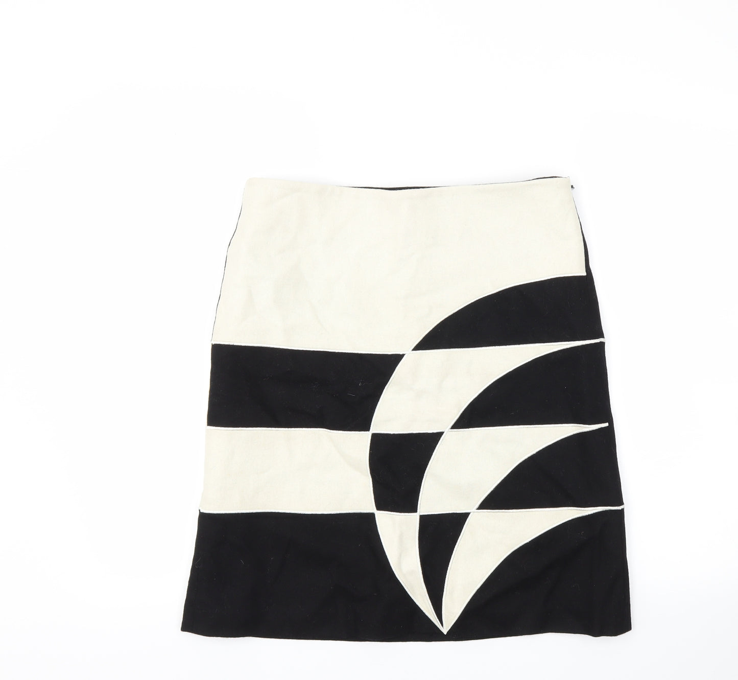 Topshop Womens Black Argyle/Diamond  A-Line Skirt Size 10