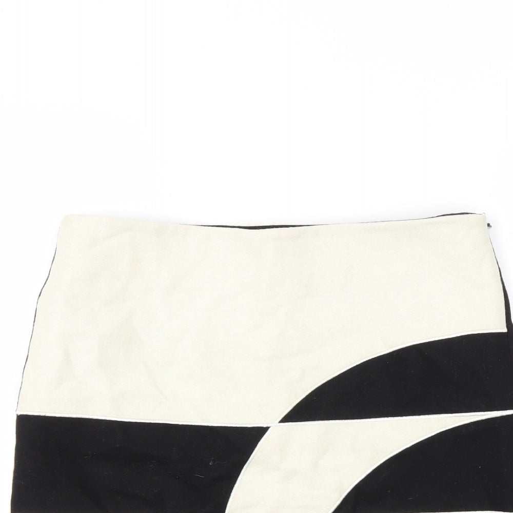Topshop Womens Black Argyle/Diamond  A-Line Skirt Size 10
