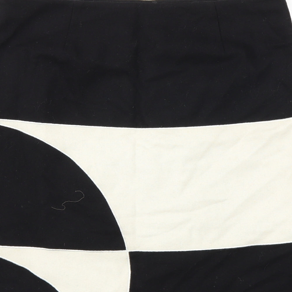 Topshop Womens Black Argyle/Diamond  A-Line Skirt Size 10
