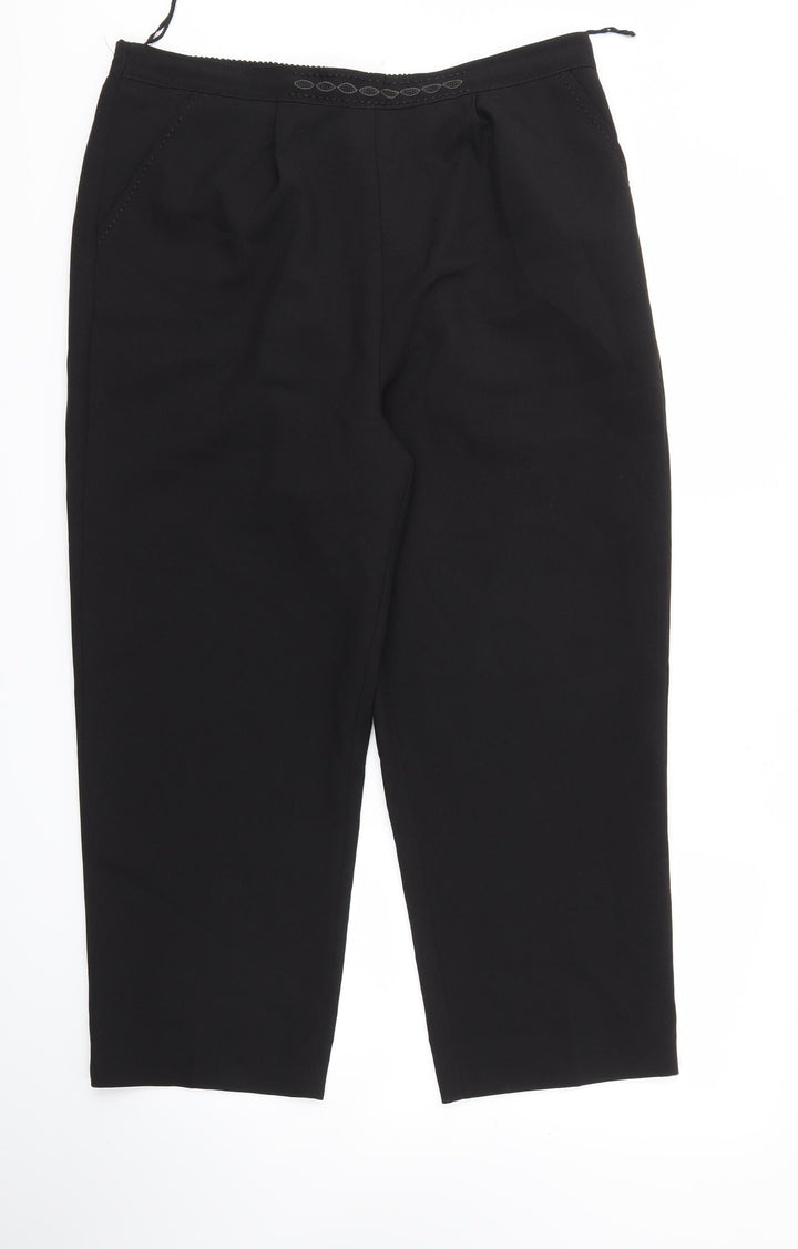 BM Womens Black Trousers Size 16 L23 in - Stretch waistband