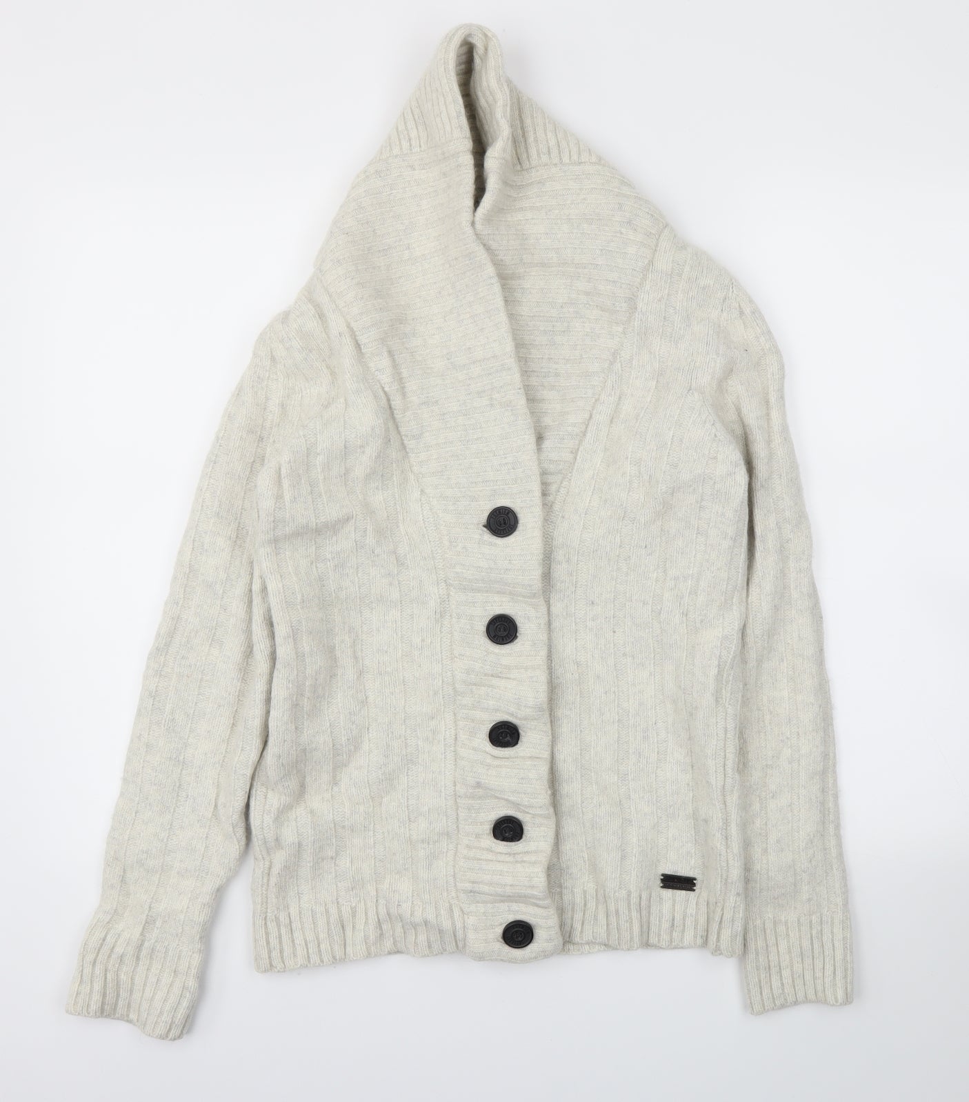 Superdry Mens Ivory   Cardigan Sweatshirt Size L