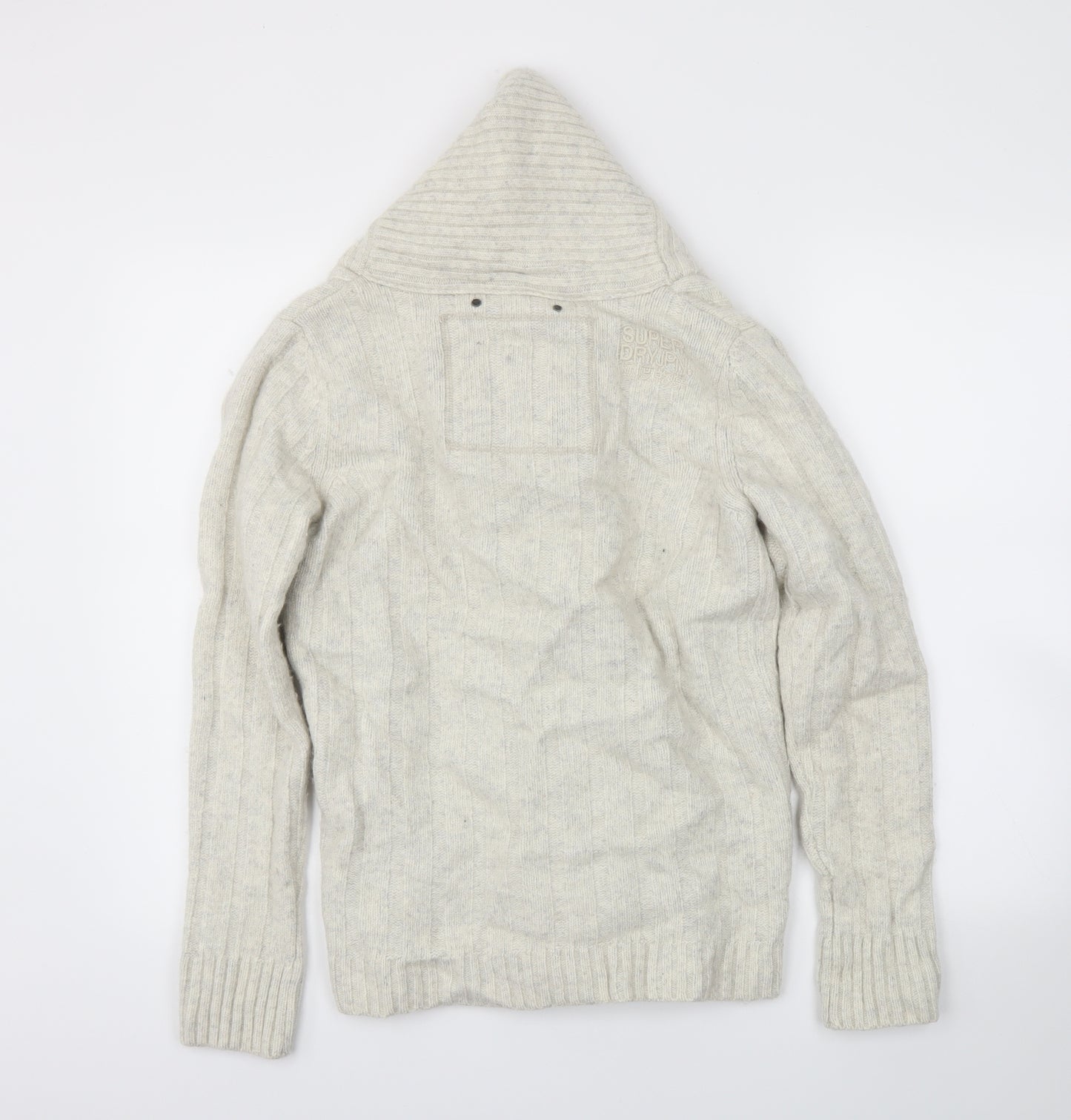 Superdry Mens Ivory   Cardigan Sweatshirt Size L