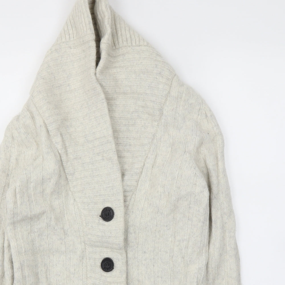 Superdry Mens Ivory   Cardigan Sweatshirt Size L