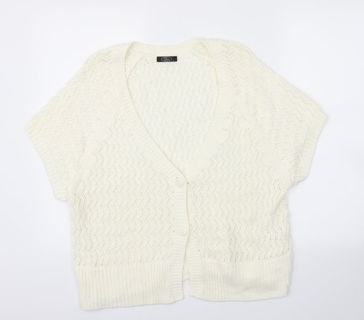 BM Womens Ivory Cardigan Jumper Size L