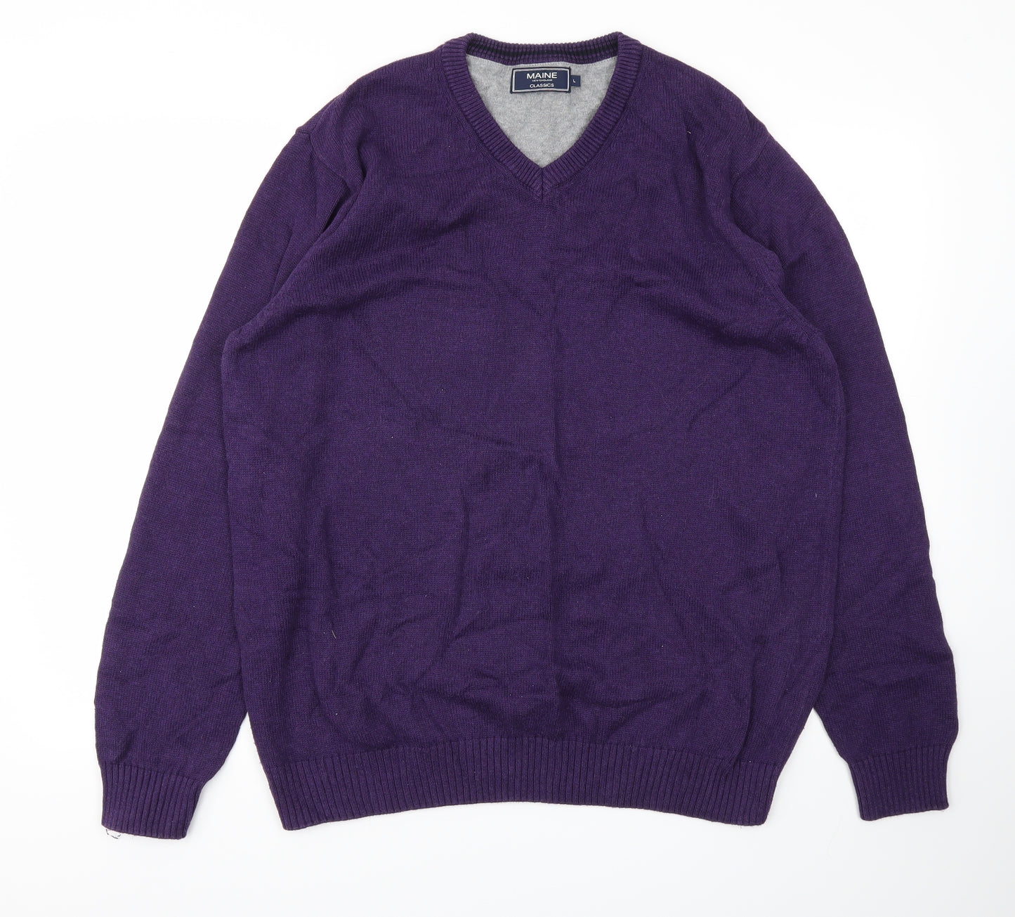 Maine Mens Purple   Pullover Sweatshirt Size L