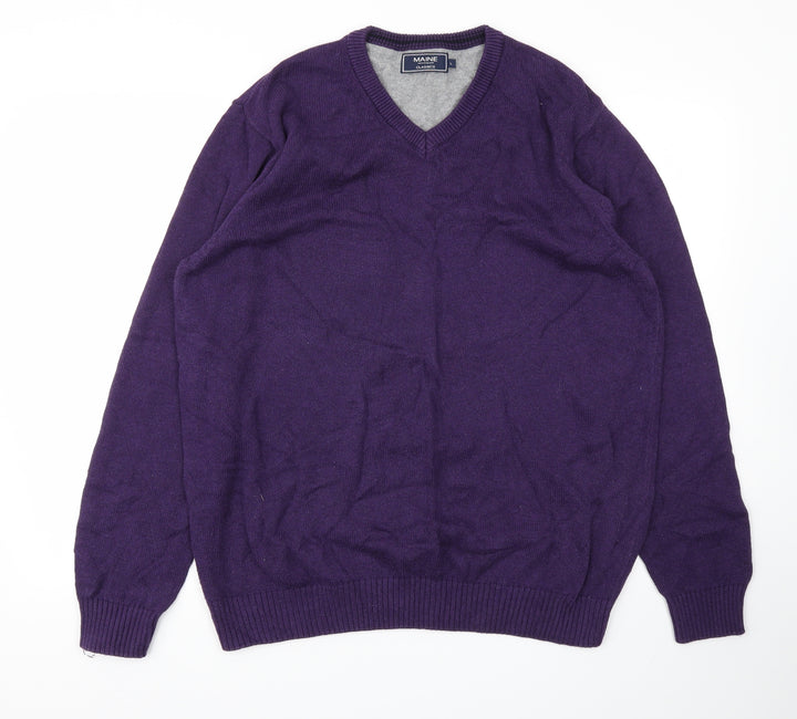 Maine Mens Purple Pullover Sweatshirt Size L