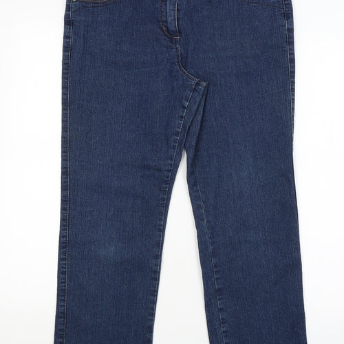 M&Co Womens Blue   Straight Jeans Size 14 L27 in
