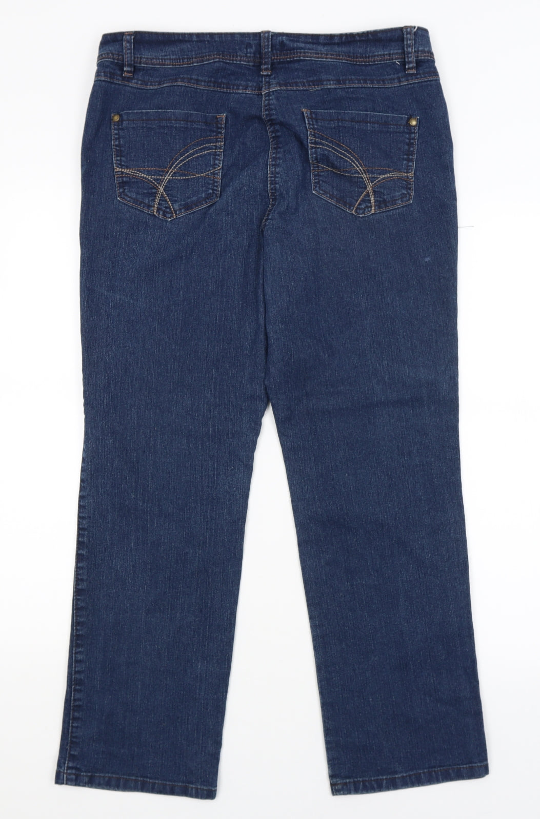 M&Co Womens Blue   Straight Jeans Size 14 L27 in