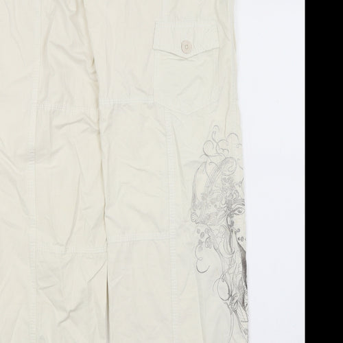 River Island Womens White   Cargo Trousers Size 14 L30 in