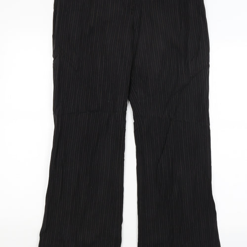 Dorothy Perkins Womens Black Striped  Dress Pants Trousers Size 14 L30 in