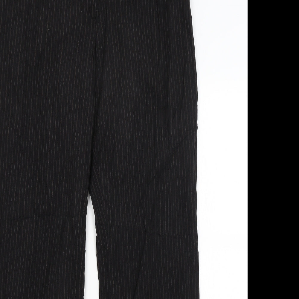 Dorothy Perkins Womens Black Striped  Dress Pants Trousers Size 14 L30 in