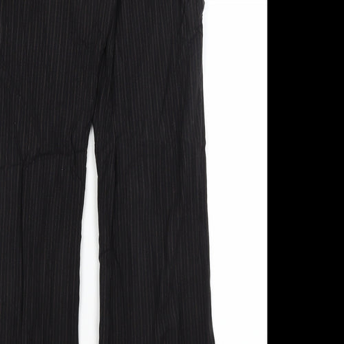 Dorothy Perkins Womens Black Striped  Dress Pants Trousers Size 14 L30 in