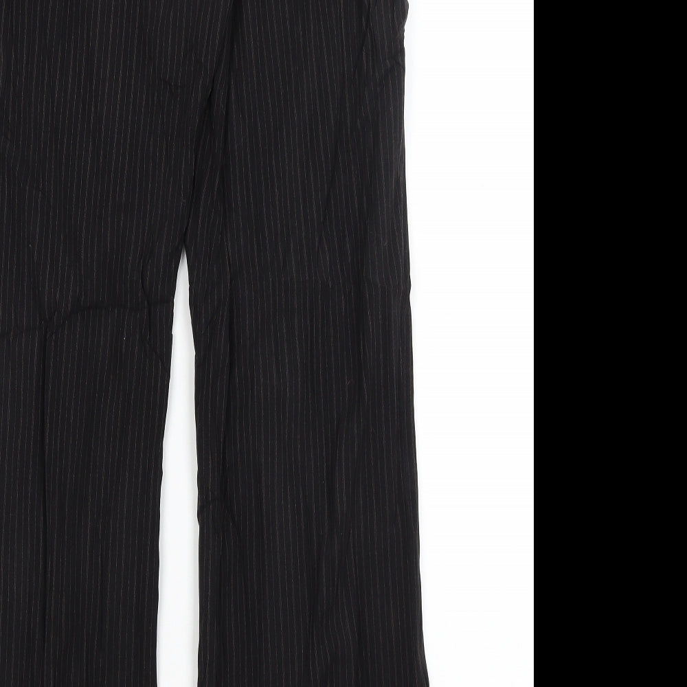 Dorothy Perkins Womens Black Striped  Dress Pants Trousers Size 14 L30 in