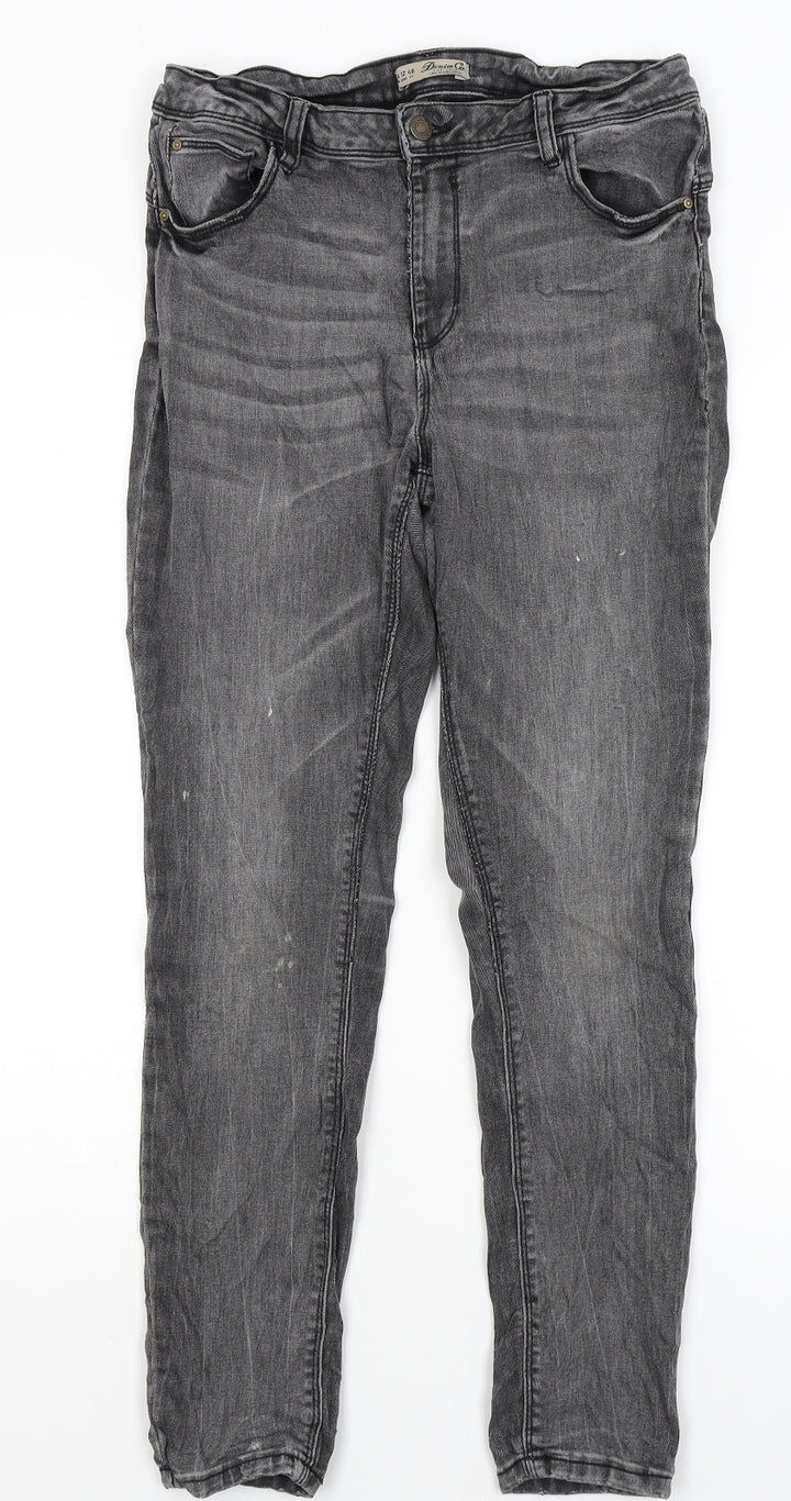 Denim Co Womens Grey   Skinny Jeans Size 14 L27 in