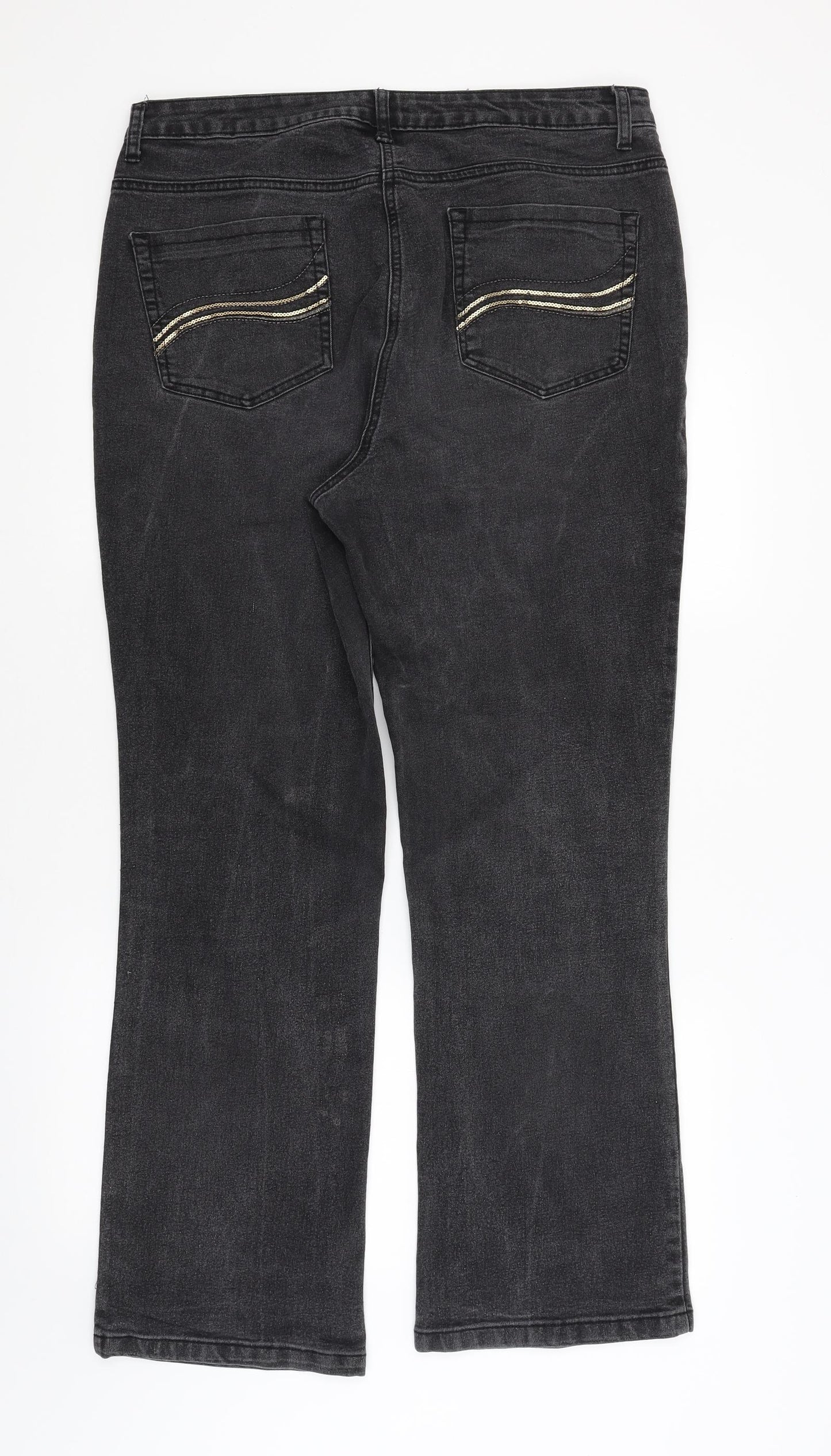 David Emanuel Womens Grey   Bootcut Jeans Size 16 L30 in