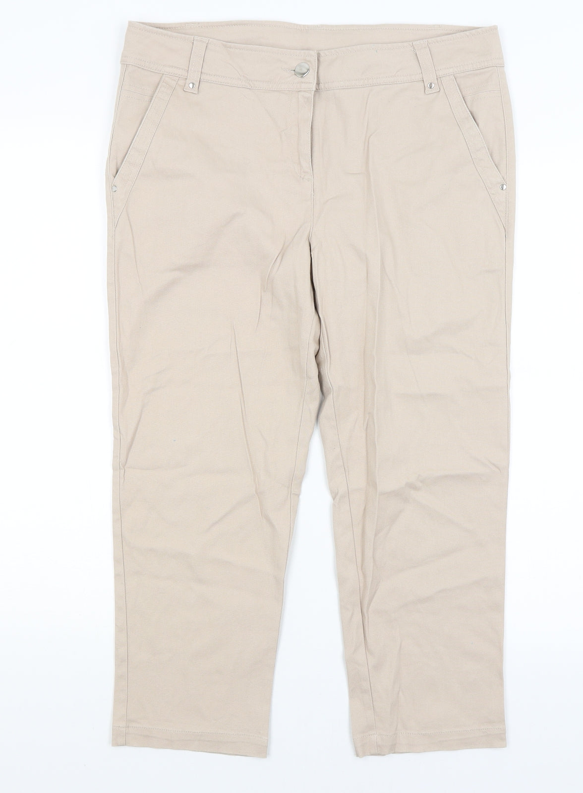 Wallis Womens Pink   Cropped Trousers Size 14 L23 in