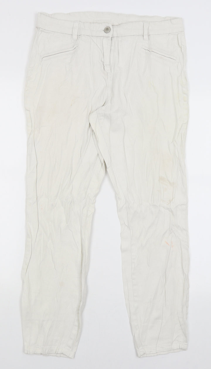 BHS Womens White   Straight Jeans Size 14 L27 in