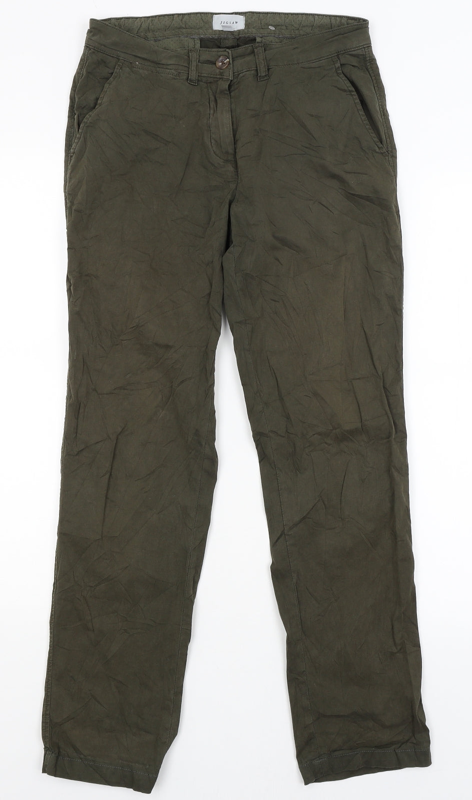 Jigsaw Womens Green   Cargo Trousers Size 8 L28.5 in