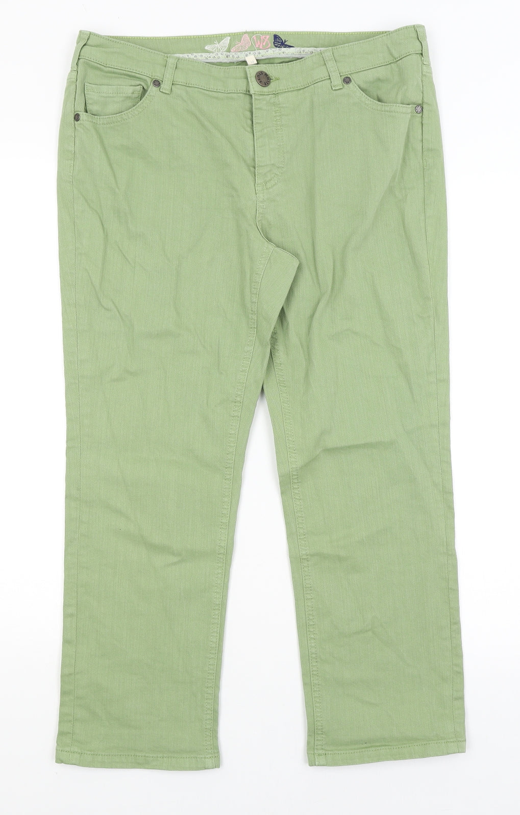 White Stuff Womens Green   Cropped Jeans Size 14 L24 in