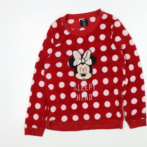 Primark Womens Red Polka Dot  Top Pyjama Top   - Disney Minnie Mouse