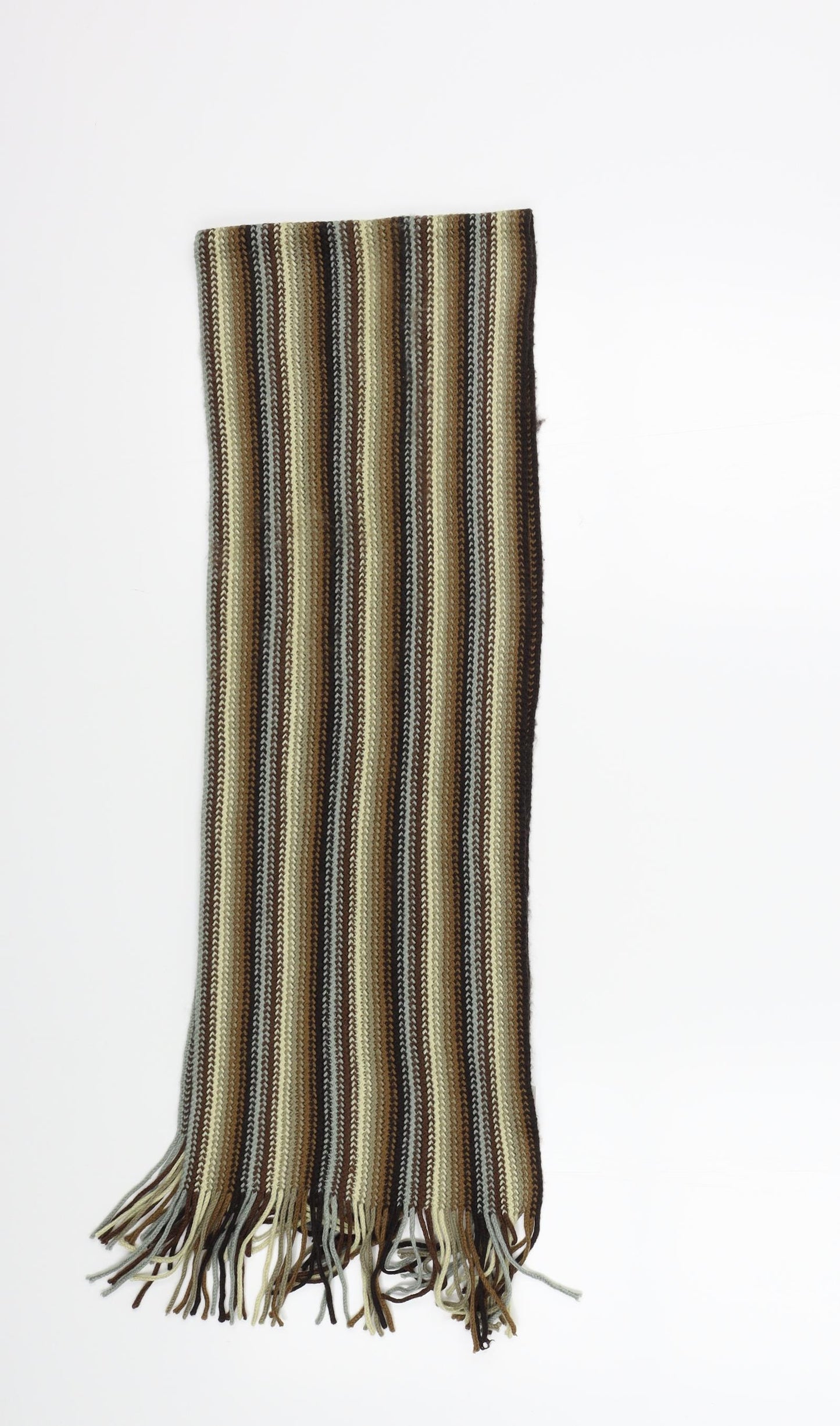 Preworn Mens Brown Striped  Scarf  Size Regular