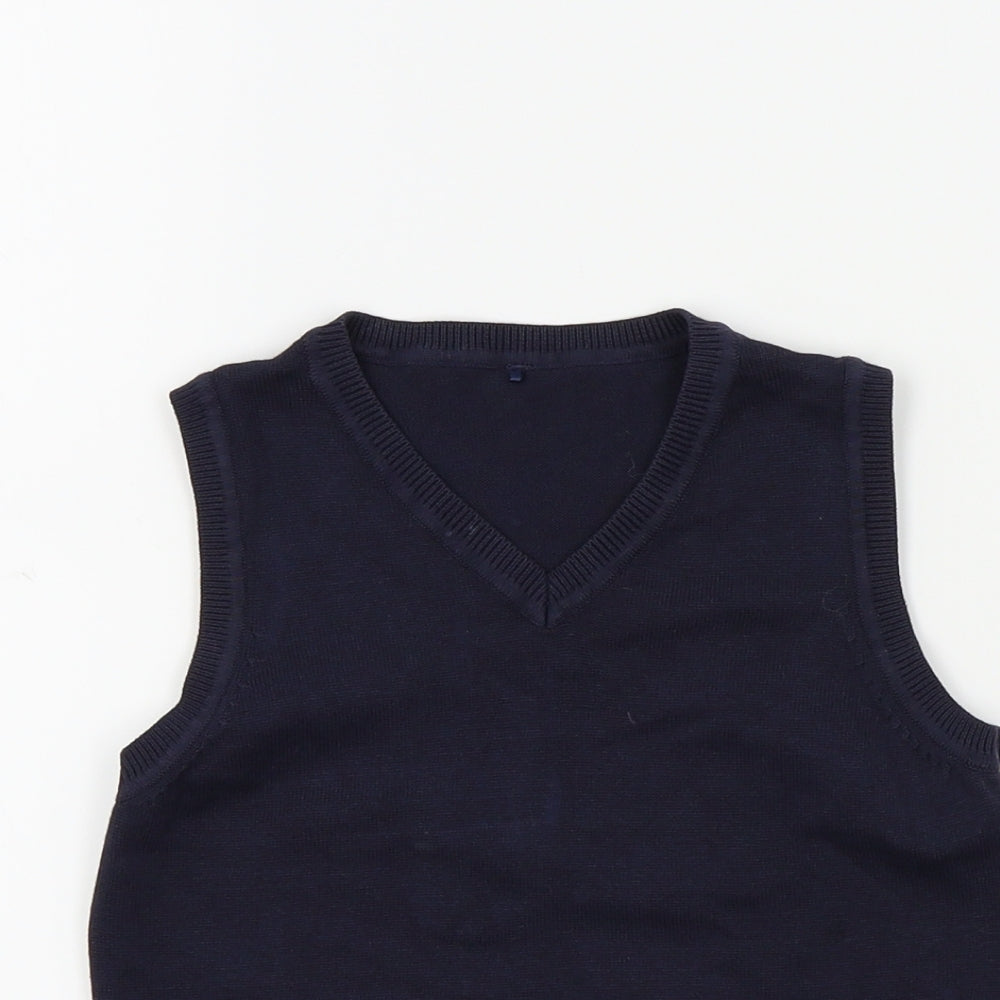 George Boys Black Colourblock  Vest Jumper Size 4-5 Years