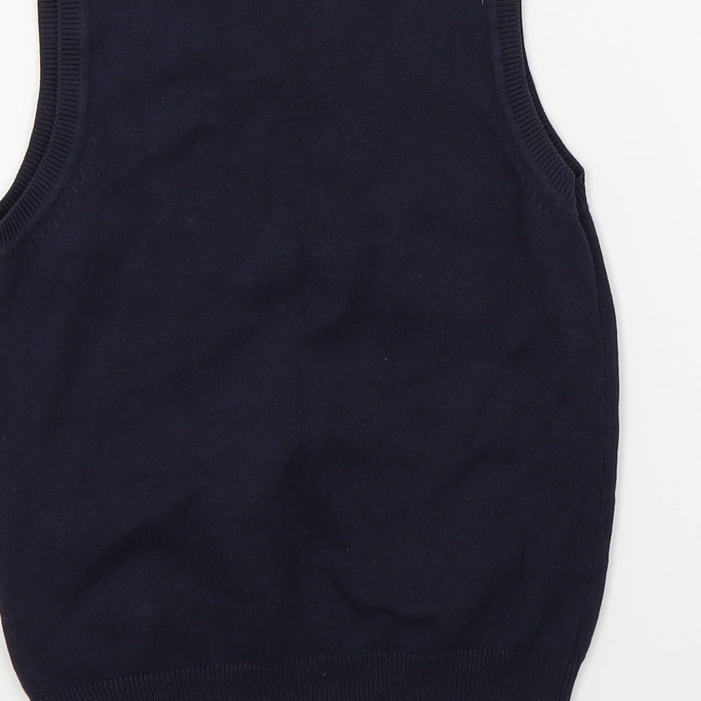 George Boys Black Colourblock  Vest Jumper Size 4-5 Years