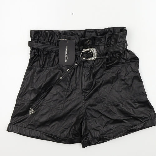 Prettylitlething Womens Black Colourblock  Bermuda Shorts Size 12
