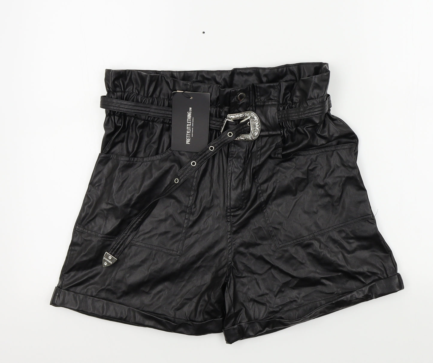 Prettylitlething Womens Black Colourblock  Bermuda Shorts Size 12