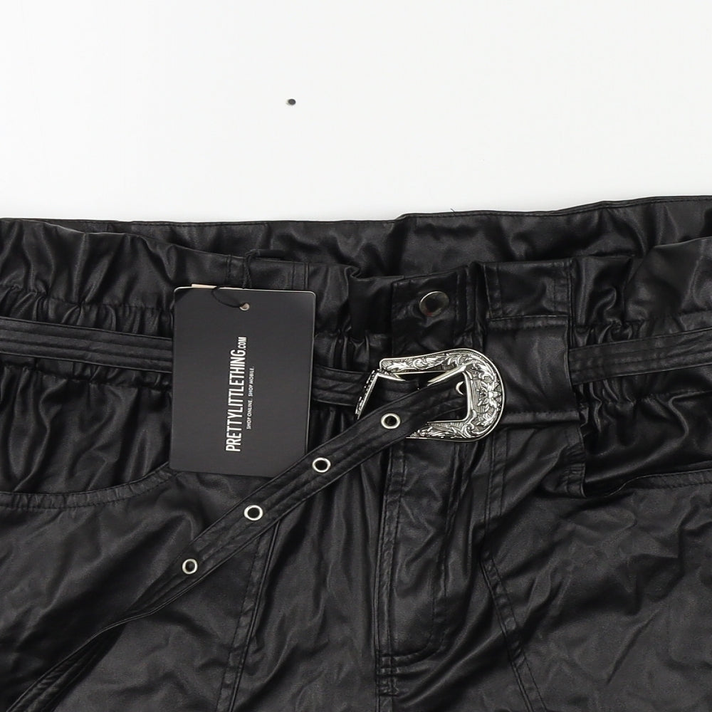 Prettylitlething Womens Black Colourblock  Bermuda Shorts Size 12