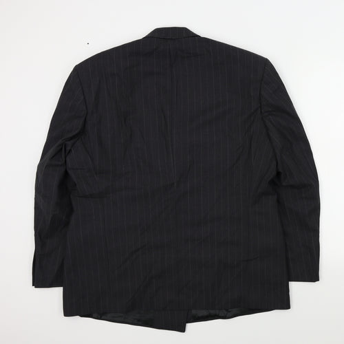 M&S Mens Grey Striped  Jacket Suit Jacket Size 44