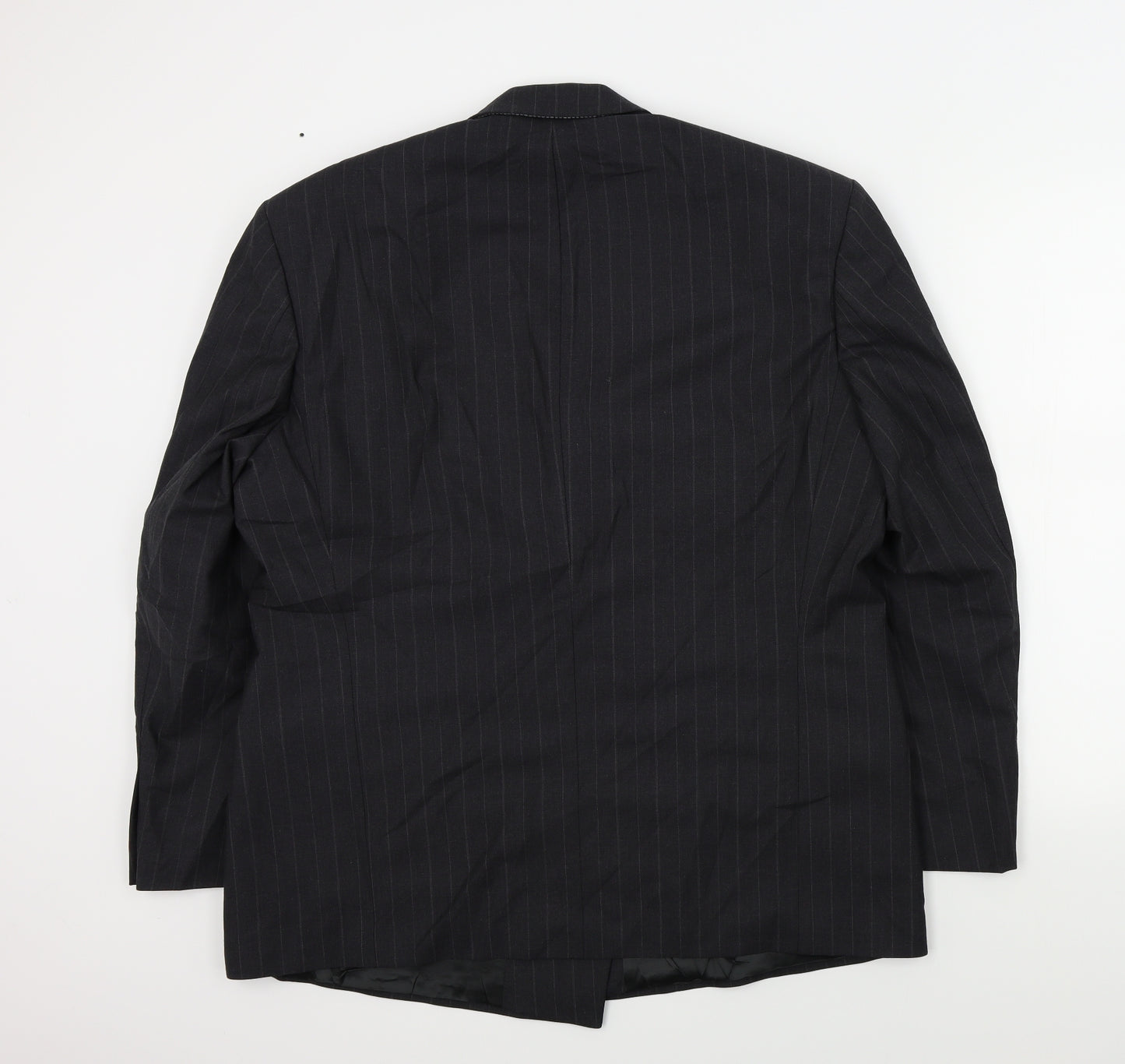 M&S Mens Grey Striped  Jacket Suit Jacket Size 44