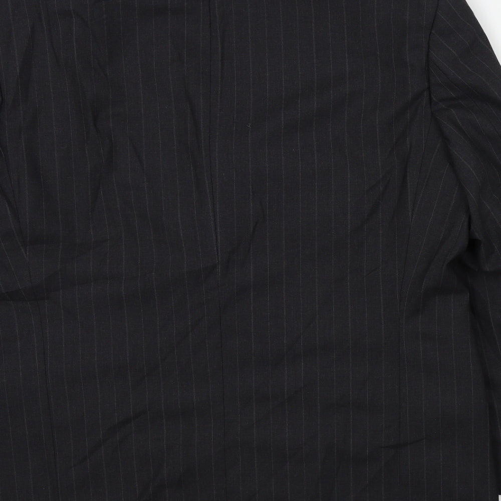 M&S Mens Grey Striped  Jacket Suit Jacket Size 44