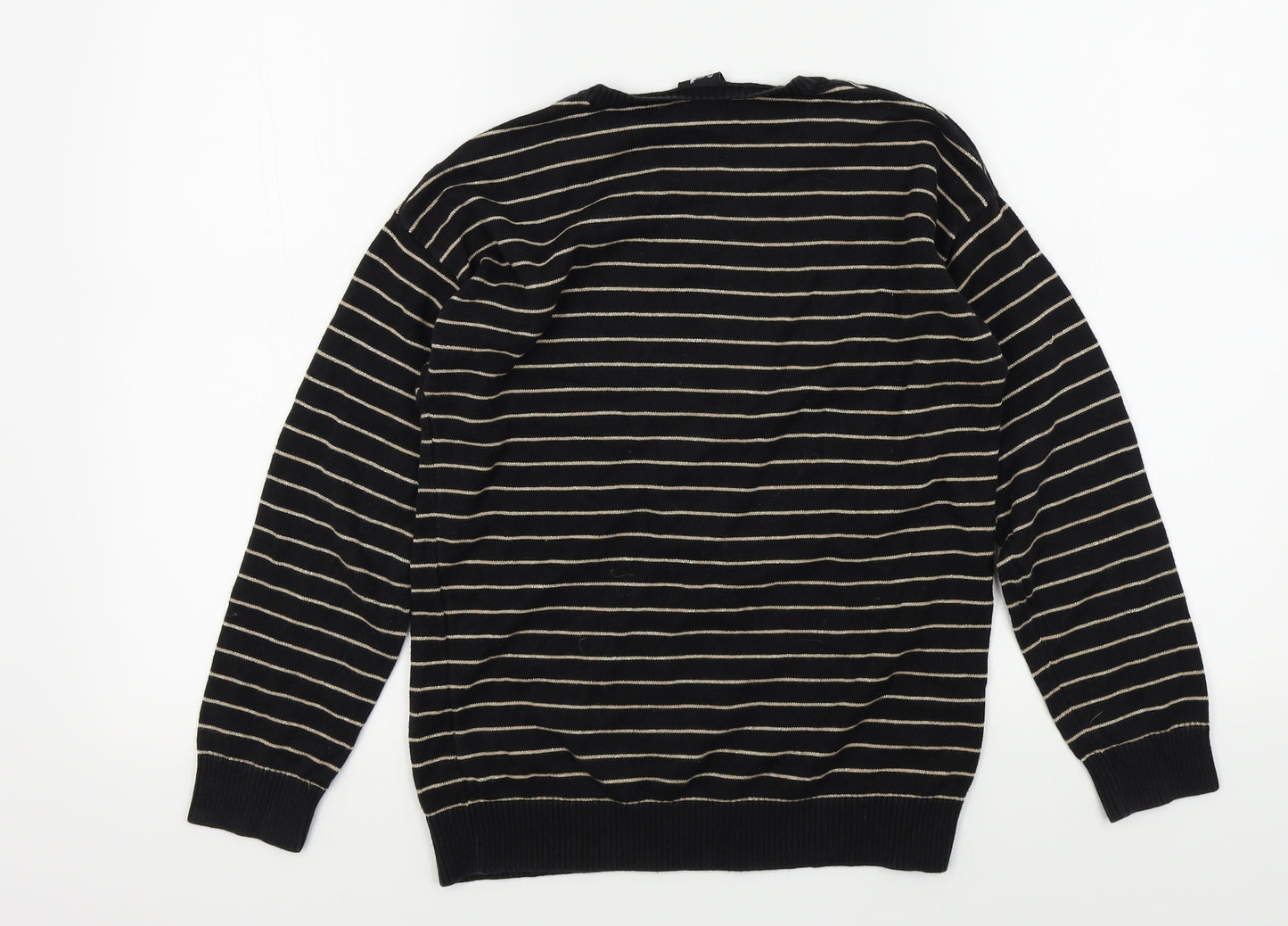George Girls Black Striped  Pullover Jumper Size 10 Years  - Disney Tinkerbell