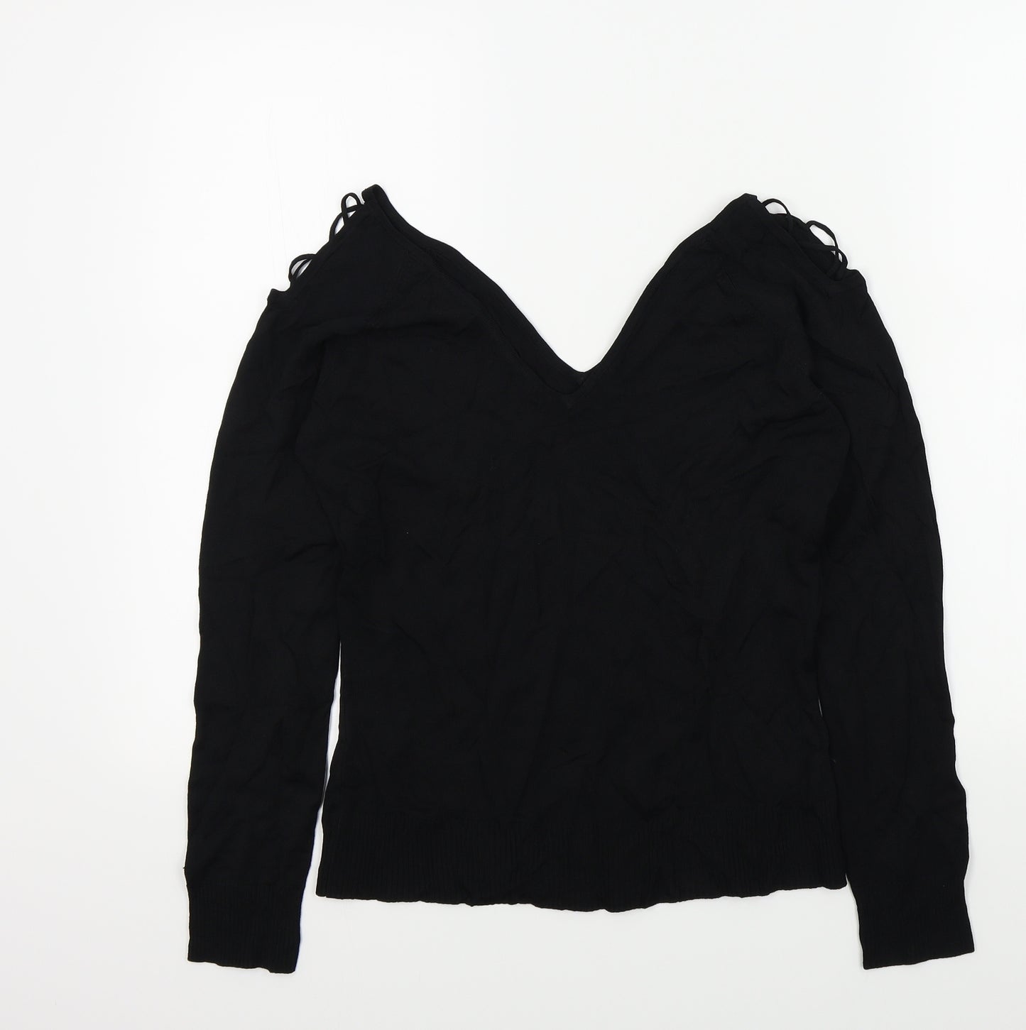 evie Womens Black   Pullover Jumper Size 14  - open shoulders