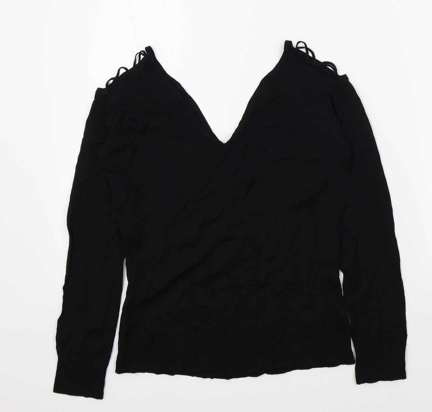 evie Womens Black   Pullover Jumper Size 14  - open shoulders