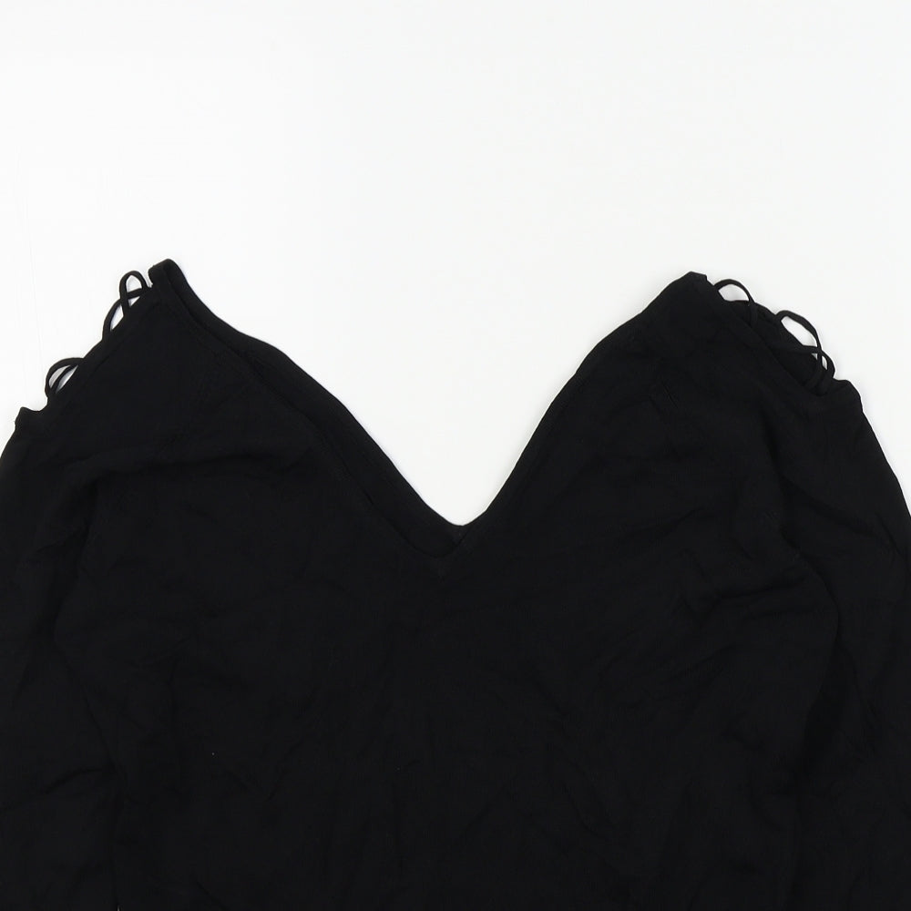 evie Womens Black   Pullover Jumper Size 14  - open shoulders